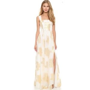 ⭐️ sale⭐️Lillie Metallic Leaf-Print Maxi Dress